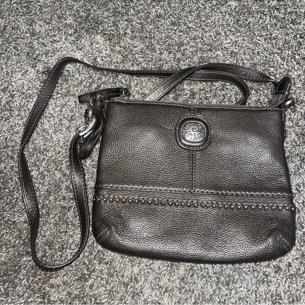 Brighton Vintage One World Leather Demi Mini Mesenger Crossbody Bag `